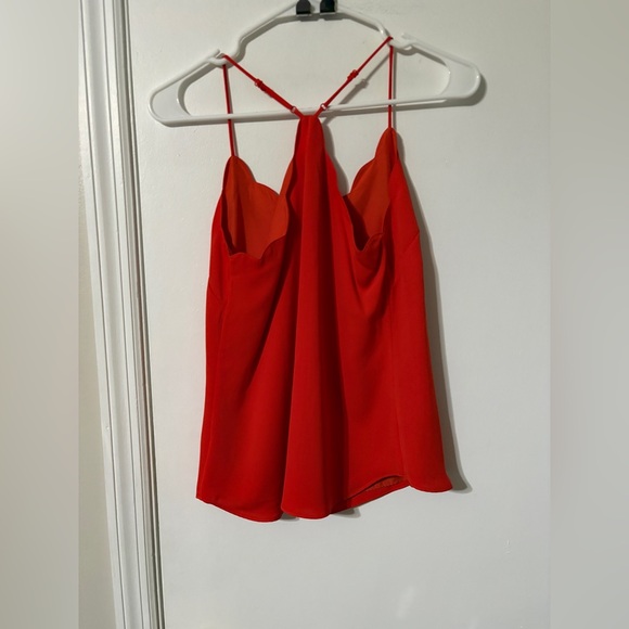 J Crew Red scalloped cami top size 00 new with tags women - Picture 3 of 3
